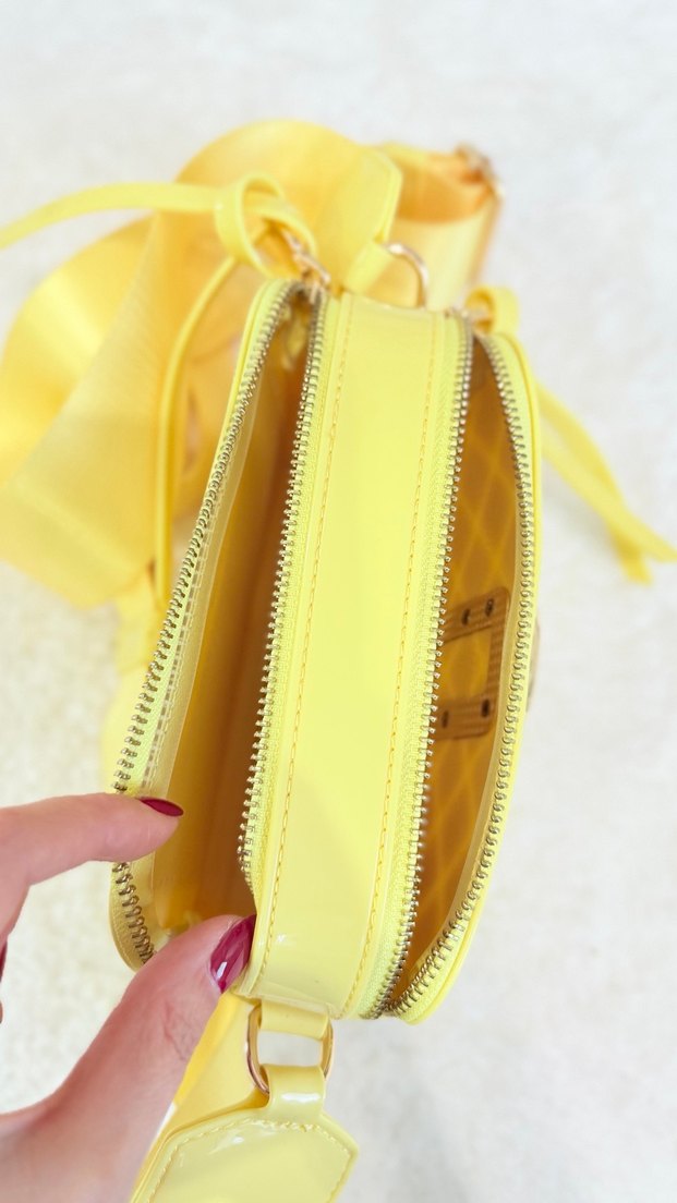 Sarı Kapitone Kadın Çapraz Çanta - Görsel 4