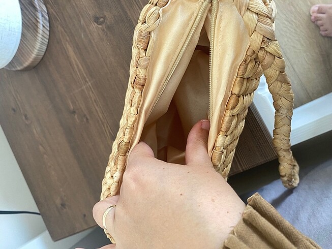  Beden camel Renk Hasır çanta