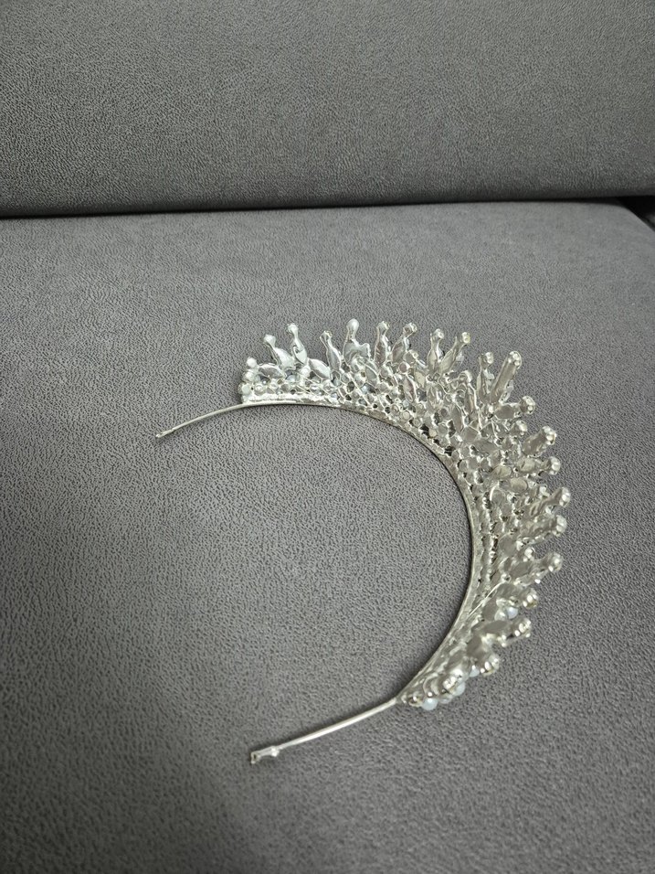 İnci ve Kristal Boncuklu Gelin Tacı - Görsel 4
