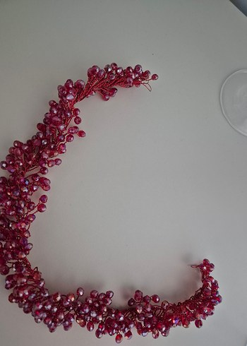 Bordo Boncuklu  Saç Aksesuarı - Görsel 2