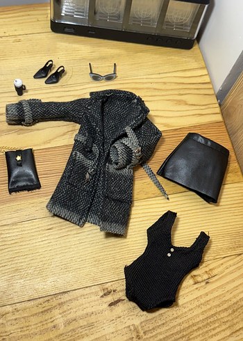 Gri kaşe kabanlı modaya uygun set - Görsel 7