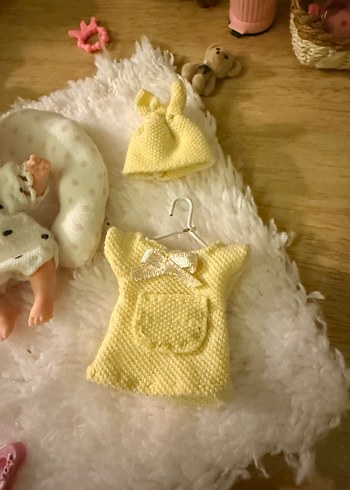 My mini baby zuru sarı elbise şapka - Görsel 3