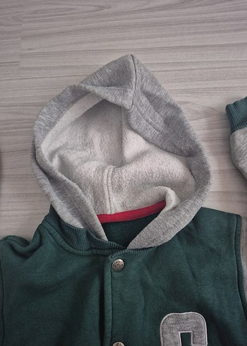 5 Yaş Beden Kapüşonlu Gri Erkek Çocuk Ceket