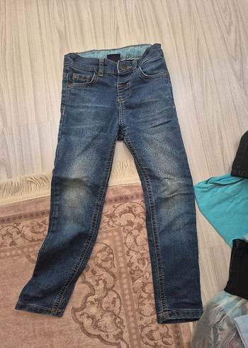 Erkek Çocuk Kot Pantolon - Düğmeli, Koyu Mavi - Görsel 3