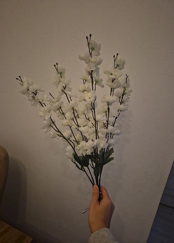 Beyaz Dekoratif Çiçek Demeti - Görsel 3