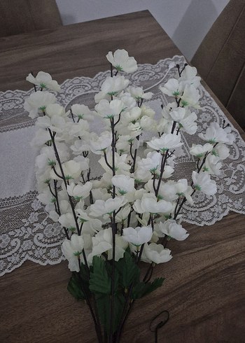 Beyaz Dekoratif Çiçek Demeti - Görsel 2