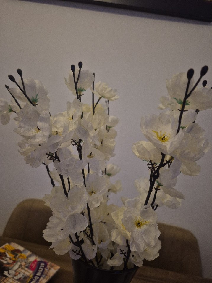 Beyaz Dekoratif Çiçek Demeti - Görsel 4