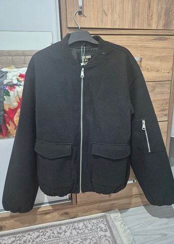 Siyah Fermuarlı Kadın Street Wear Ceket - Görsel 5