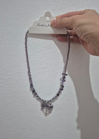 Mor Boncuklu Mini Bohem Kolye - Görsel 2