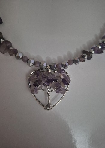 Mor Boncuklu Mini Bohem Kolye - Görsel 6