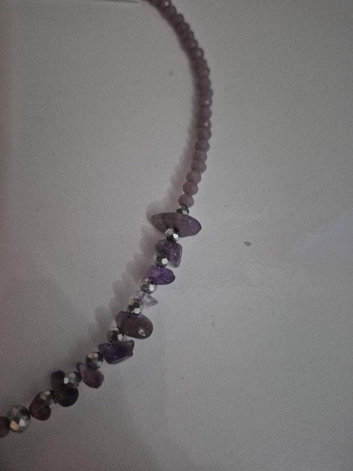 Mor Boncuklu Mini Bohem Kolye - Görsel 5