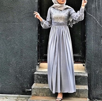 38 Beden gümüş abiye