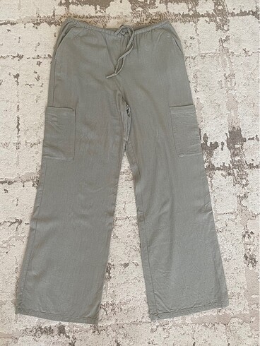 H&M keten karışımlı kargo pantolon