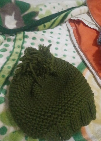 Kadın Örgü Yeşil Bere - Görsel 5