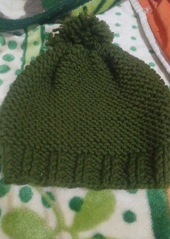 Kadın Örgü Yeşil Bere - Görsel 2