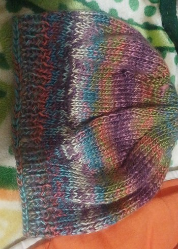 Renkli Örgü Bohem Kadın Bere - Görsel 3