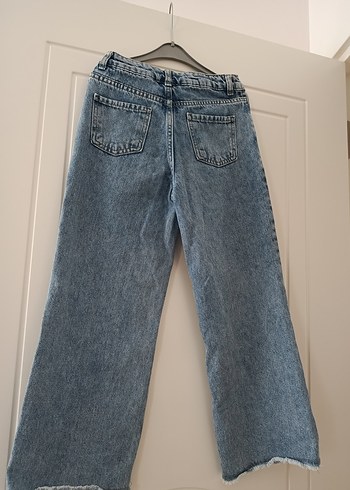 LC Waikiki Kadın Mavi Gri Salaş Midi Boy Denim Pantolon