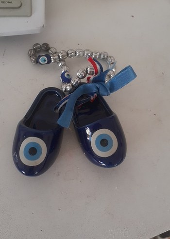 Seramik Mavi Nazar Boncuğu Anahtarlık - Görsel 4