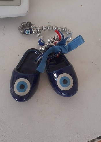 Seramik Mavi Nazar Boncuğu Anahtarlık - Görsel 3