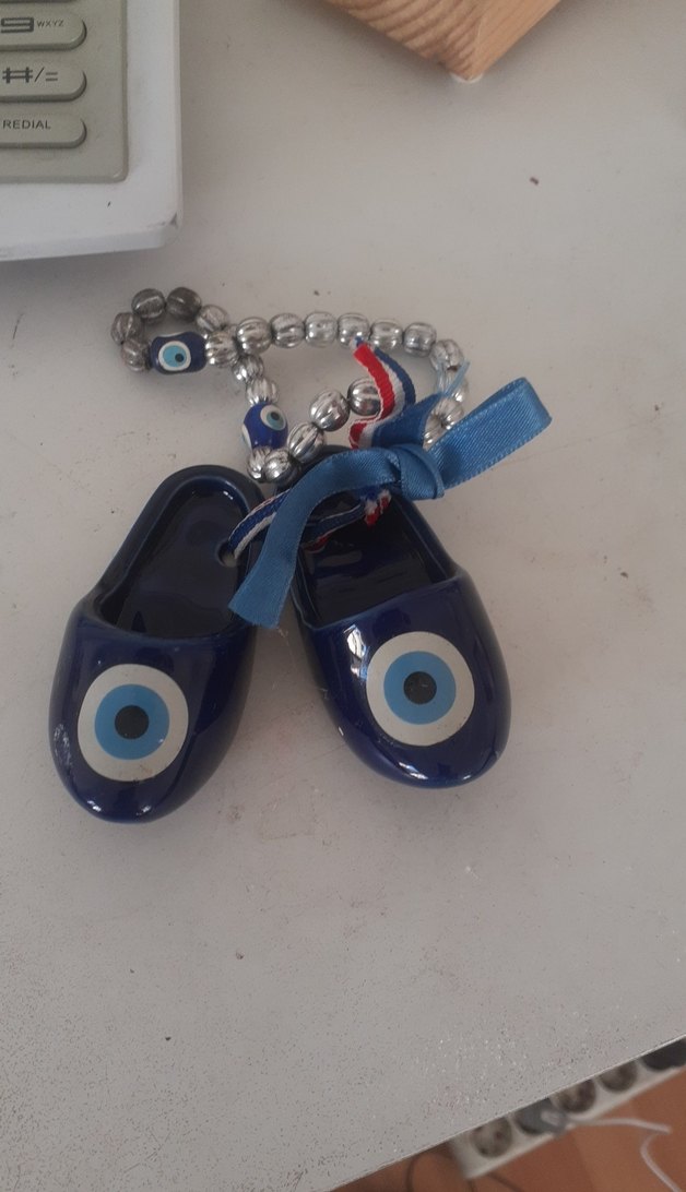 Seramik Mavi Nazar Boncuğu Anahtarlık - Görsel 4