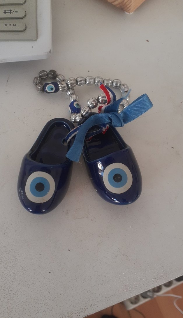 Seramik Mavi Nazar Boncuğu Anahtarlık - Görsel 3