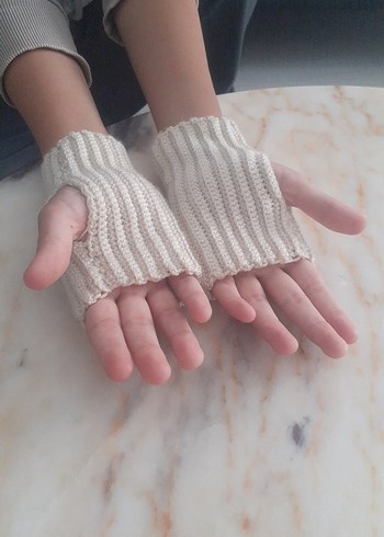 Bohem Tarzı Beyaz Örgü Kadın Eldiveni  sipariş üzerine yapıyorum - Görsel 4