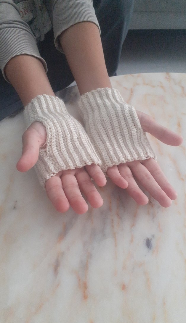 Bohem Tarzı Beyaz Örgü Kadın Eldiveni  sipariş üzerine yapıyorum - Görsel 5
