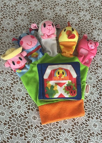 Renkli Hayvan Figürlü Parmak Kuklası ve Kitap - Görsel 2