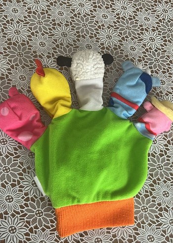 Renkli Hayvan Figürlü Parmak Kuklası ve Kitap - Görsel 4