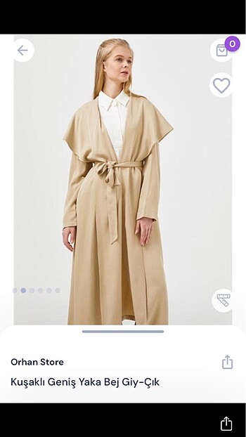 l Beden camel Renk Bir kere gıyıldı