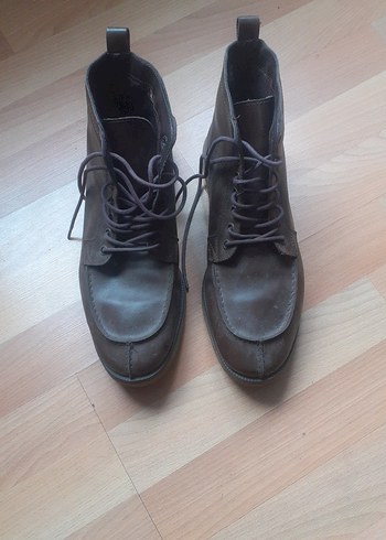 Deri Bağcıklı Erkek Bot - Koyu Kahverengi - Görsel 2