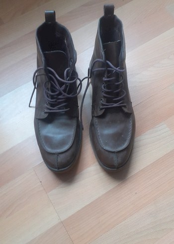 Deri Bağcıklı Erkek Bot - Koyu Kahverengi - Görsel 3