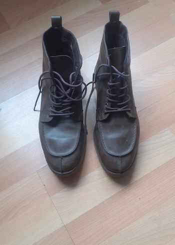 Deri Bağcıklı Erkek Bot - Koyu Kahverengi - Görsel 5