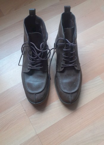 Deri Bağcıklı Erkek Bot - Koyu Kahverengi - Görsel 4