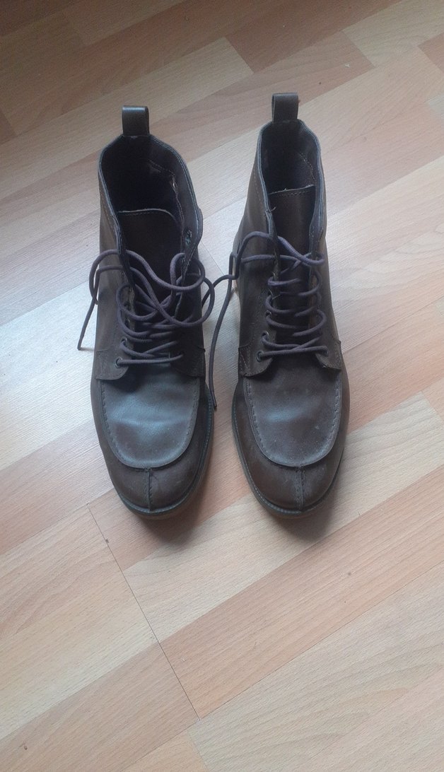 Deri Bağcıklı Erkek Bot - Koyu Kahverengi - Görsel 2