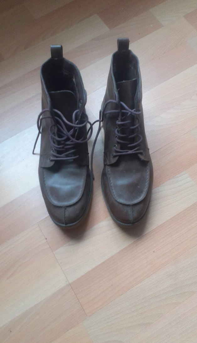 Deri Bağcıklı Erkek Bot - Koyu Kahverengi - Görsel 3