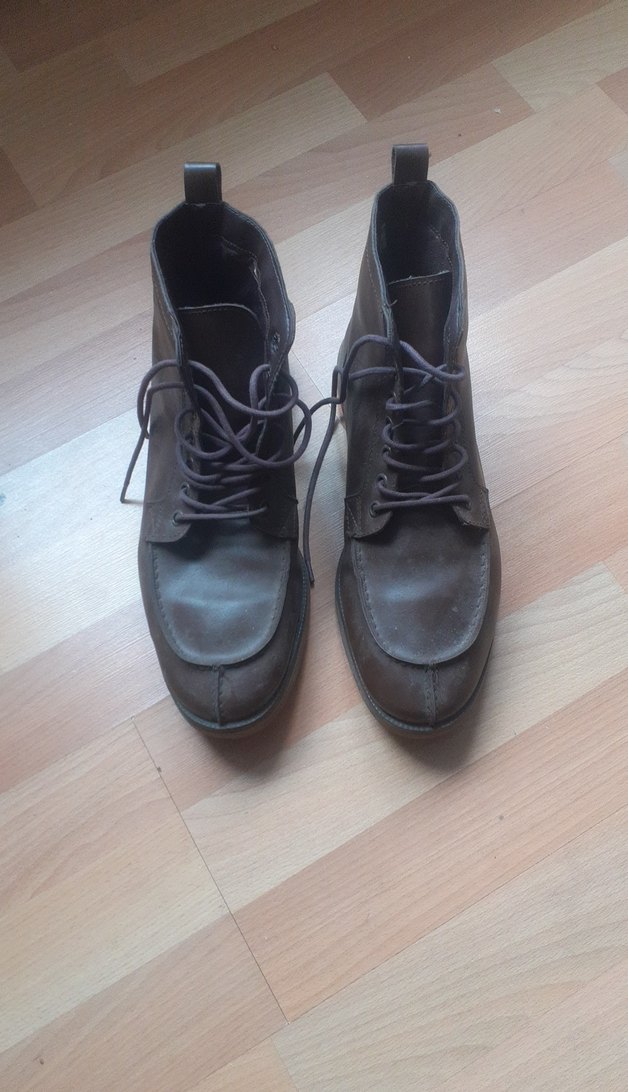 Deri Bağcıklı Erkek Bot - Koyu Kahverengi - Görsel 5