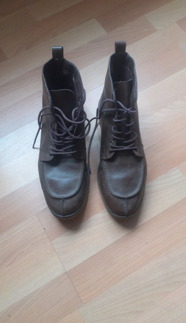 Deri Bağcıklı Erkek Bot - Koyu Kahverengi - Görsel 4