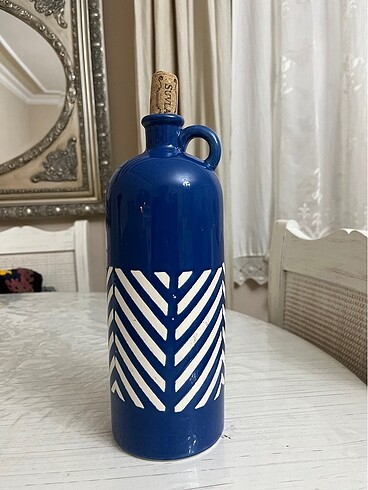 Bottle Vazo 10x10x27 Cm Lacivert English Home