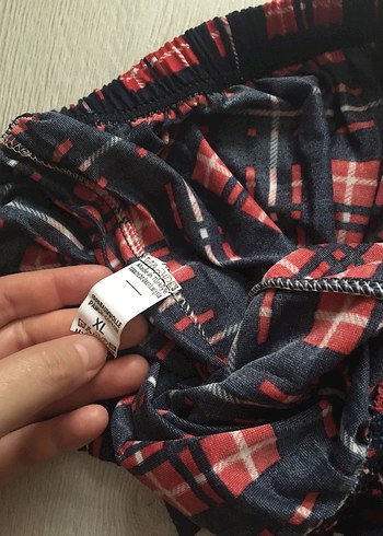 Diğer Rahat Kesim Ekoseli pijama alt