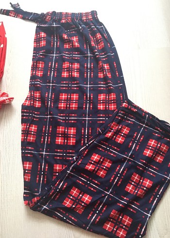l Beden Rahat Kesim Ekoseli pijama alt