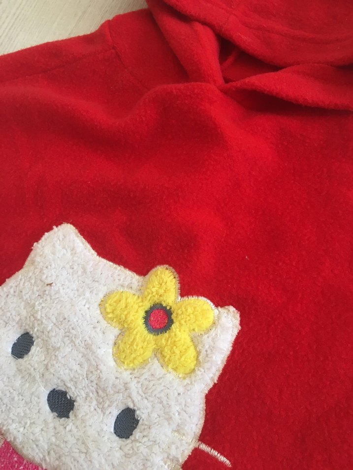 Kız Çocuk Kapüşonlu Nakışlı Panço - Görsel 5