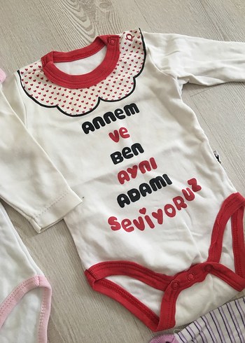 Uzun Kollu, Baskılı, Bebek Bodyler 3 lü - Görsel 4