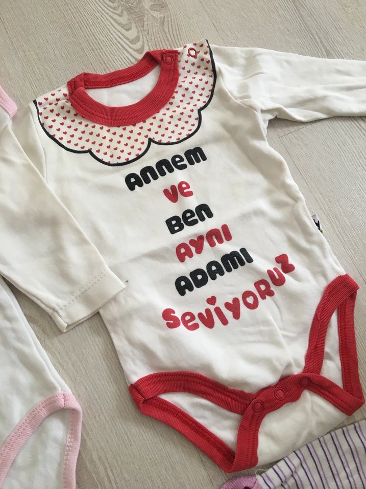 Uzun Kollu, Baskılı, Bebek Bodyler 3 lü - Görsel 4