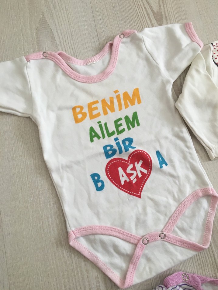 Uzun Kollu, Baskılı, Bebek Bodyler 3 lü - Görsel 3