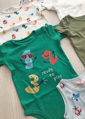 Çok Renkli Erkek Bebek Body - Görsel 6