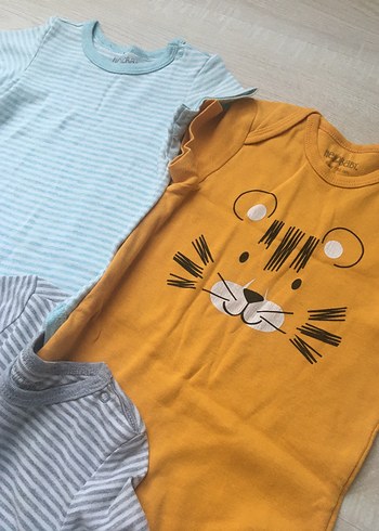 Kısa Kollu Bebek Body 3 adet - Görsel 6