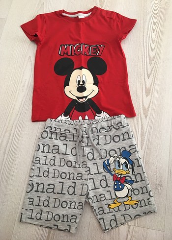 Mickey ve Donald Baskılı Bebek Takımı