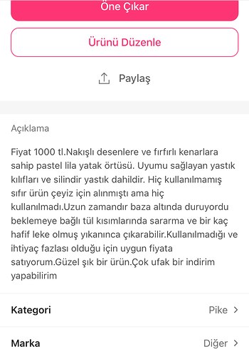 Mor Nakışlı Pastel Yatak Örtüsü - Görsel 9