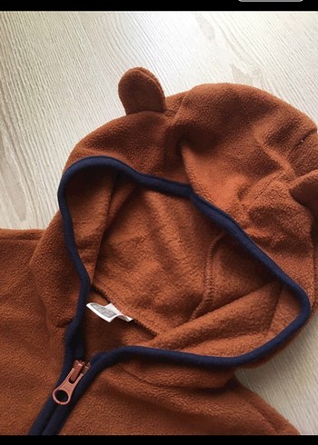 Kapüşonlu Kahverengi Bebek Takımı - Görsel 7